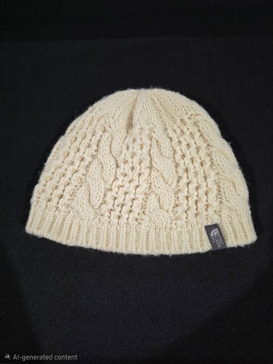 The North Face Accessories - The North Face Cable Minna Beanie Cream Off-White Knit Fleece-Lined Winter Hat O